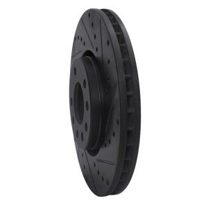 Cadillac BLS Brake Rotor (1) - Front Right - R1 Concepts - Drilled & Slotted - Black - `03-`11